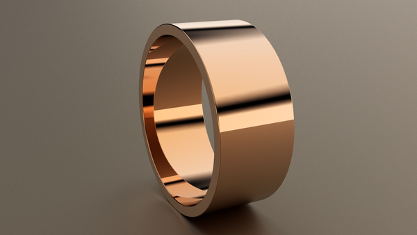 Polished Rose Gold 9mm Flat Wedding Band