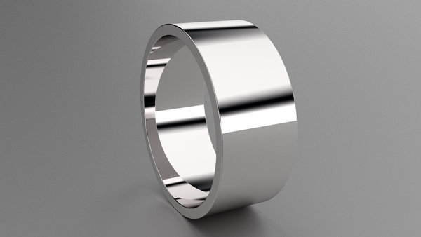 Polished Sterling Silver 9mm Flat Wedding Band