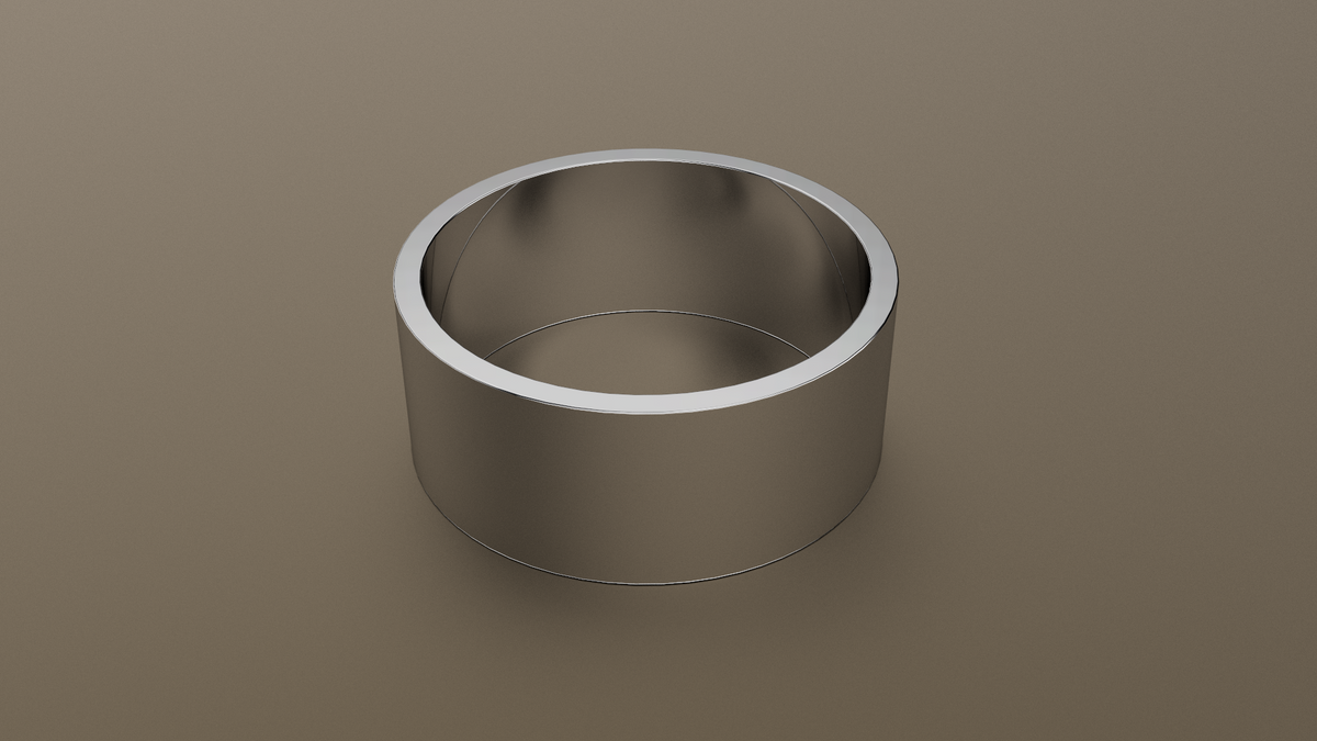 Polished White Gold 9mm Flat Wedding Band