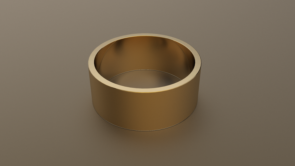 Brushed Yellow Gold 9mm Flat Wedding Band