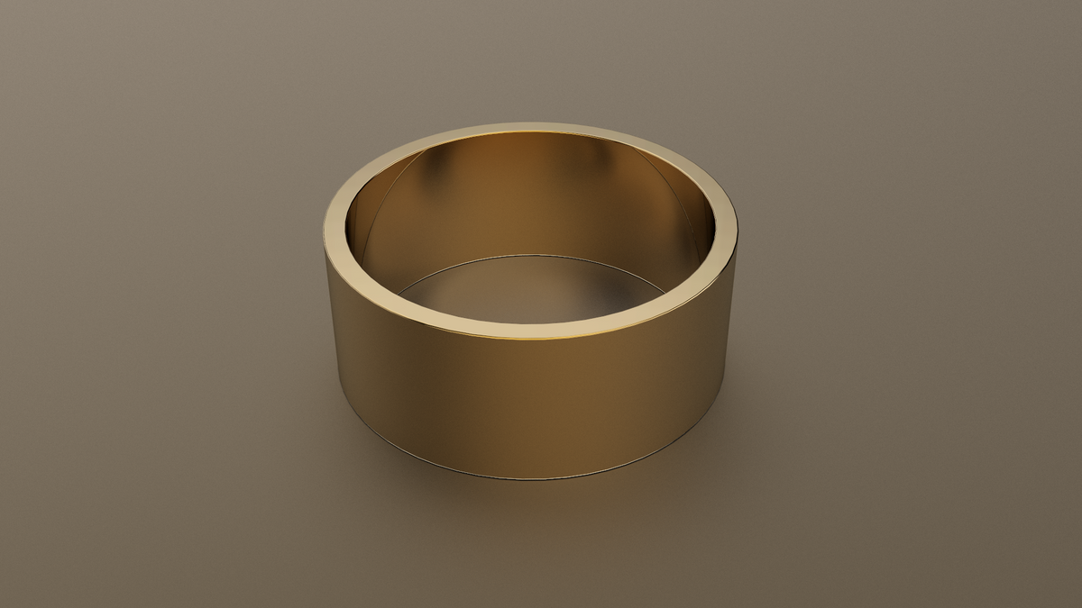 Polished Yellow Gold 9mm Flat Wedding Band