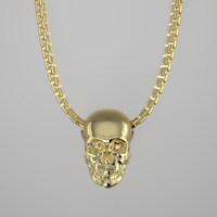 Yellow Gold Skull Necklace