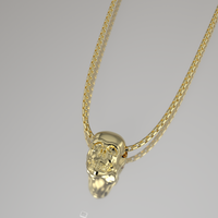 Yellow Gold Skull Necklace