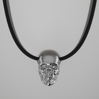 White Gold Skull Necklace