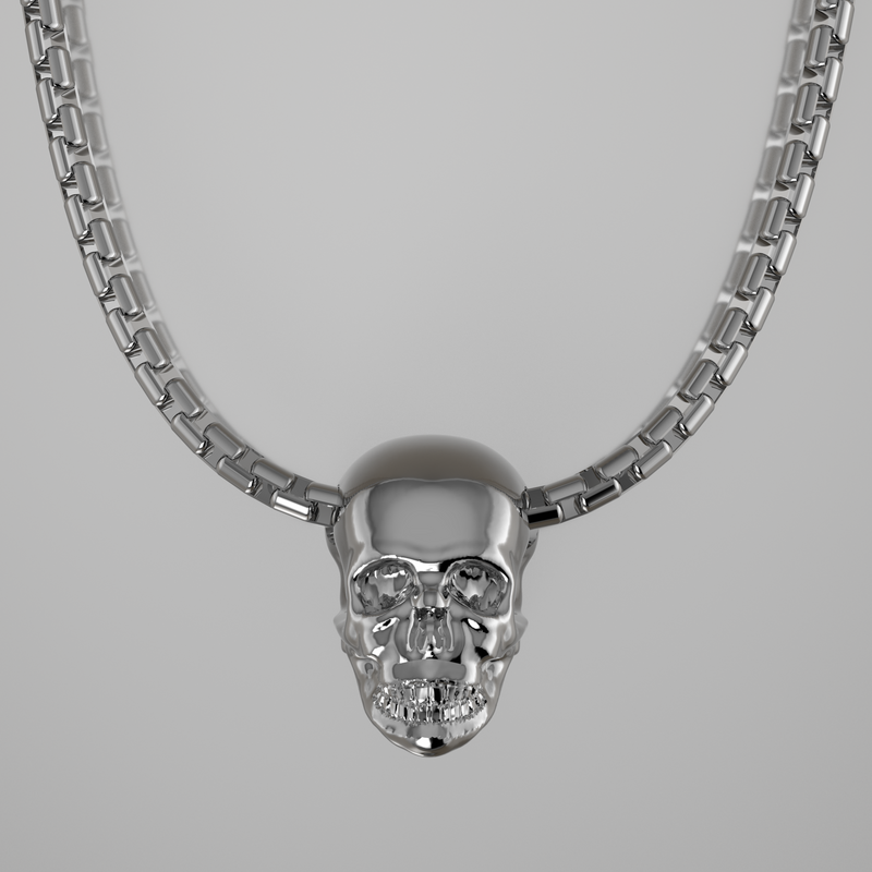 Sterling Silver Skull Necklace Angelo Paul