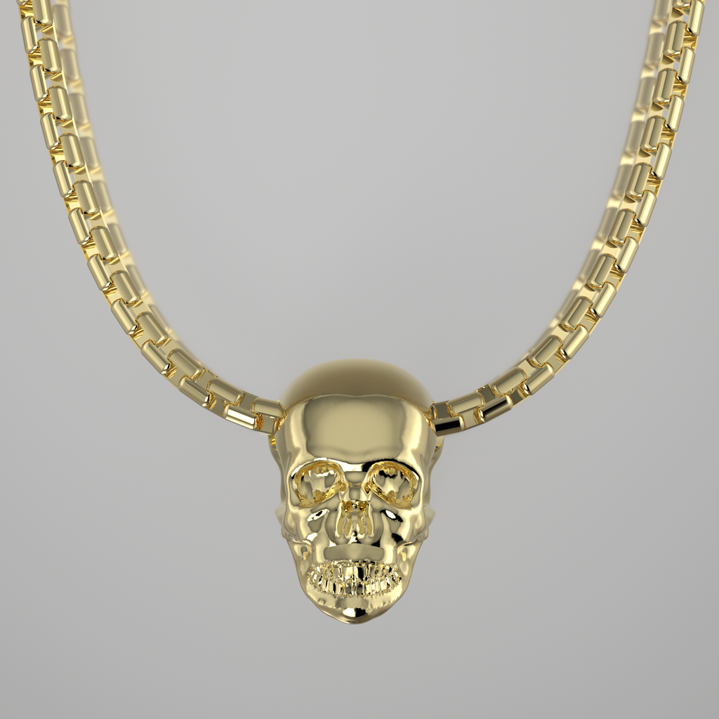 Gold skull sales pendant necklace