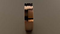 Polished Rose Gold 6mm Double Groove Wedding Band