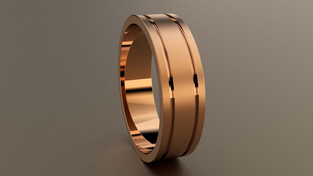 Brushed Rose Gold 6mm Double Groove Wedding Band Angelo Paul   Il Fullxfull.1158400016 Azhd 1200x 