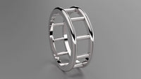 Polished Sterling Silver 8mm Open Bar Wedding Band