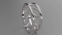 Polished Sterling Silver 8mm Open Bar Wedding Band