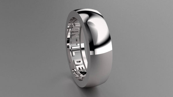 Polished Sterling Silver 6mm Interior Message Wedding Band