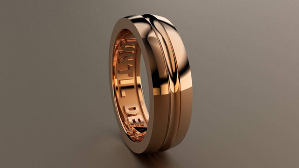 Polished Rose Gold 6mm Interior Message Wedding Band