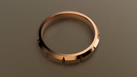 Polished Rose Gold 4mm Beveled Edge Segmented Wedding Band