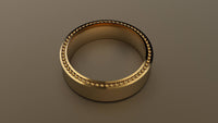Polished Yellow Gold 6mm Recessed Beading Wedding Band