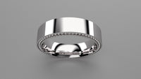 Polished Sterling Silver 6mm Recessed Beading Wedding Band