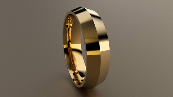 Polished Yellow Gold 6mm Knife Edge Wedding Band
