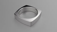 Polished Sterling Silver 6mm Euro Square Wedding Band