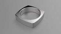 Brushed Sterling Silver 6mm Euro Square Wedding Band