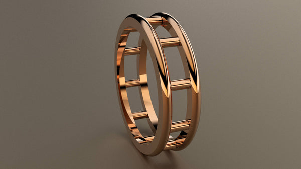 Polished Rose Gold 6 mm Open Bar Wedding Band