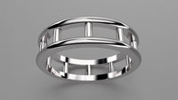 Polished Sterling Silver 6mm Open Bar Wedding Band