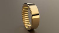 Polished Yellow Gold 6mm Interior Fluted Wedding Band