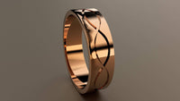 Polished Rose Gold 6mm Infinity Groove Wedding Band