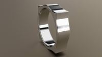 Polished White Gold 6mm Pointed Square Wedding Band
