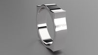 Polished Sterling Silver 6mm Pointed Square Wedding Band