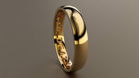 Polished Yellow Gold 4mm Interior Message Wedding Band