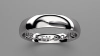 Polished Sterling Silver 4mm Interior Message Wedding Band