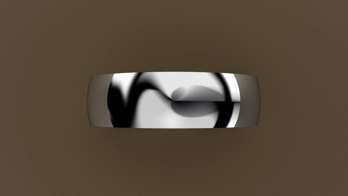 Polished White Gold 6mm Interior Message Wedding Band