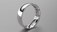Polished Sterling Silver 6mm Interior Message Wedding Band