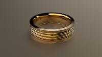 Polished Yellow Gold 6mm Fluted Wedding Band