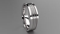 Polished Sterling Silver 6mm Fluted Wedding Band
