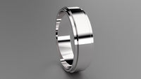 Polished Sterling Silver 6mm Step Edge Wedding Band