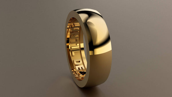 Polished Yellow Gold 6mm Interior Message Wedding Band