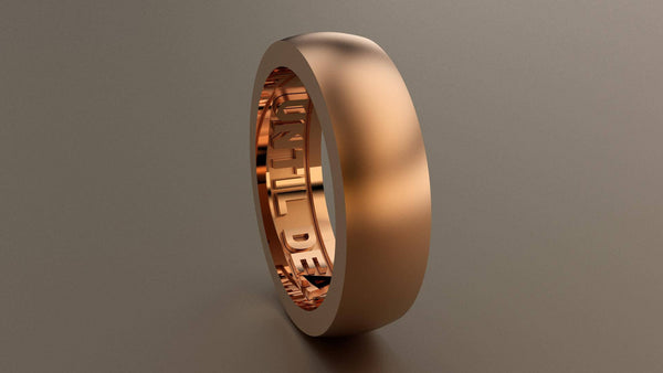 Brushed Rose Gold 6mm Interior Message Wedding Band