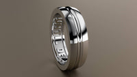 Polished White Gold 6mm Interior Message Wedding Band