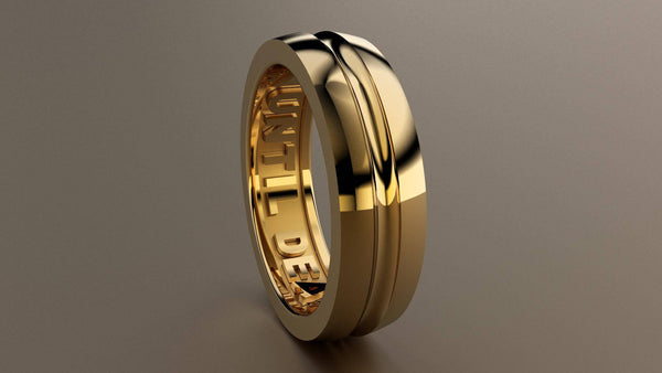 Polished Yellow Gold 6mm Interior Message Wedding Band