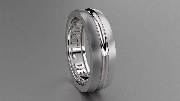 Brushed Sterling Silver 6mm Interior Message Wedding Band