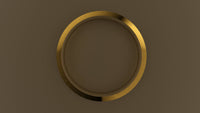 Brushed Yellow Gold 6mm Double V Groove Wedding Band