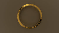 Brushed Yellow Gold 6mm Side Design Wedding Band