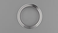 Polished Sterling Silver 6mm Recessed Beading Wedding Band