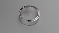 Polished Sterling Silver 8mm Recessed Beading Wedding Band