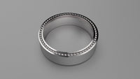Brushed Sterling Silver 6mm Recessed Beading Wedding Band
