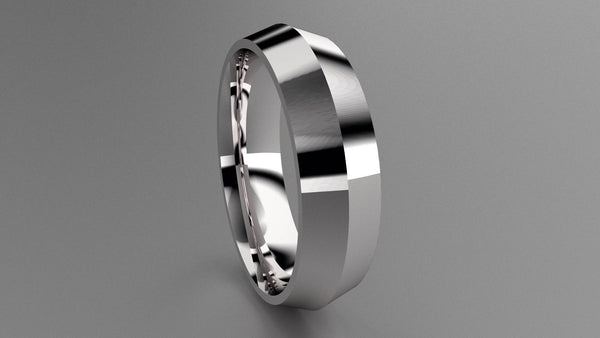 Polished Sterling Silver 6mm Knife Edge Wedding Band