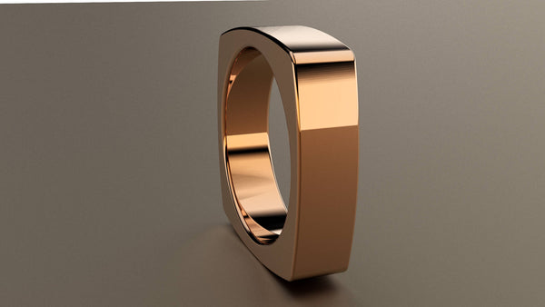 Polished Rose Gold 6mm Euro Square Wedding Band