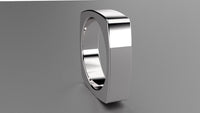 Polished Sterling Silver 6mm Euro Square Wedding Band