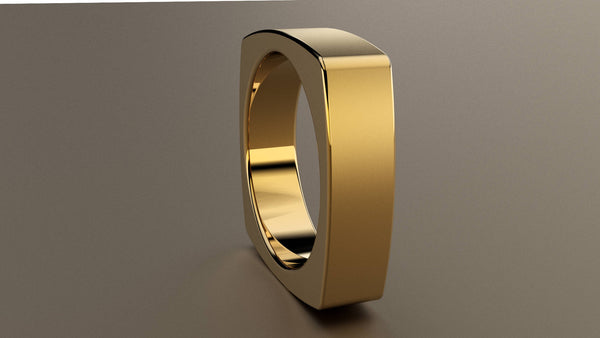 Brushed Yellow Gold 6mm Euro Square Wedding Band