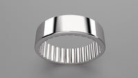 Polished Sterling Silver 6mm Interior Fluted Wedding Band